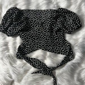 Floral wrap crop top